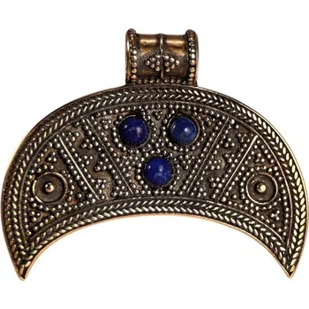 Přívěsek Drakkaria Slovanský Pohanský Šperk - lunice, bronz, lapis lazuli