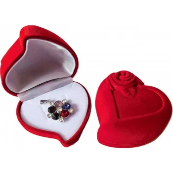 Dárková krabička Sametová krabička SRDCE, ČERVENÁ