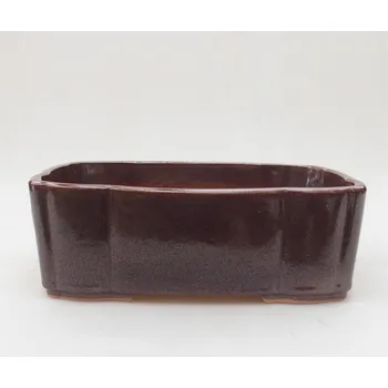 Květináč Keramická bonsai miska 20,5 x 17,5 x 7 cm hnědá