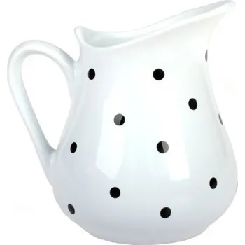 Džbán 0,5l BÍLÝ, ČERNÝ PUNTÍK, d10x13,5cm, keramika