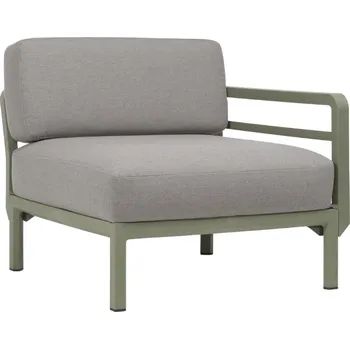 Zahradní pohovka Nardi Šedý zahradní koncový modul Maximo se zelenou podnoží