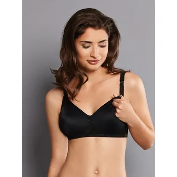 Těhotenská móda Anita Kojící podprsenka bez kostic Basic černá s krajkou Velikost: 95/D