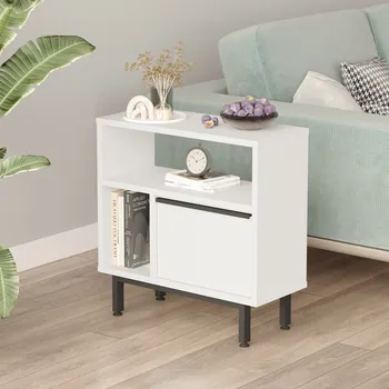 Konferenční stolek TULUM odkládací stolek, bílá