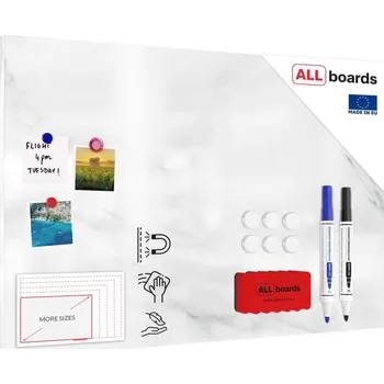 Obraz Kovový obraz bílý mramor 90 x 60 ALLboards METAL MB96_00035