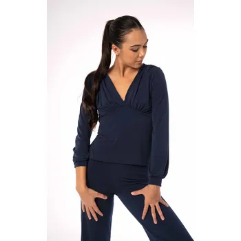 Intermezzo,Dámská halenka s řasením 6648, námořnická modrá XXL