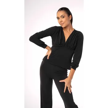 Dámské tričko Intermezzo,Dámská halenka s řasením 6648, černá XS