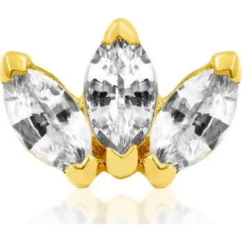 Piercing Junipurr jewelry Junipurr jewelry Bezzávitová koncovka piercingu ze 14 kt zlata 585/1000 Junipurr Triple Marquise Fan CZ Barva produktu: Růžové zlato