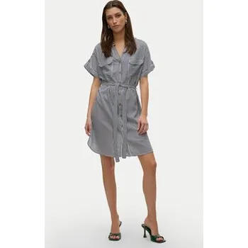 Dámská móda Vero Moda Košilové šaty Bumpy 10325828 Tmavomodrá Loose Fit M