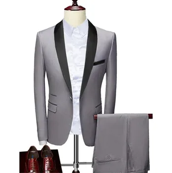 Pánský oblek Kvalitní pánský oblek MC136 Velikost: S, Barva (Varianta): 2v1 set Light gray