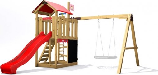Dětské hřiště Monkey´s Home Malý pirát DOOK s červenou skluzavkou