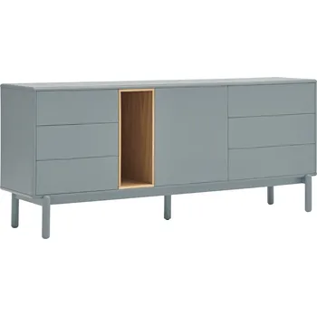 Komoda Modrošedá lakovaná komoda Teulat Corvo 180 x 40 cm