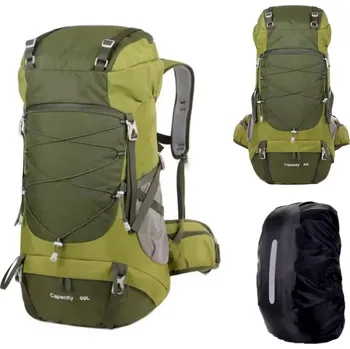 turistický batoh Turistický Batoh Traper 4 zelený 50 l voděodolný s ventilačním systémem