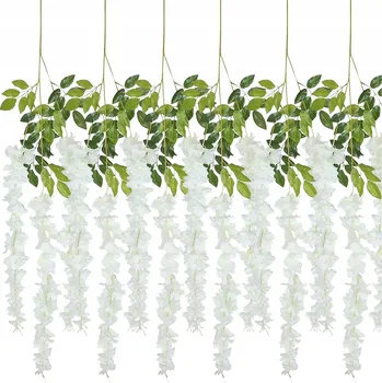 umělá květina Umělá kytice vistárie bílá, 12 ks, 110 cm