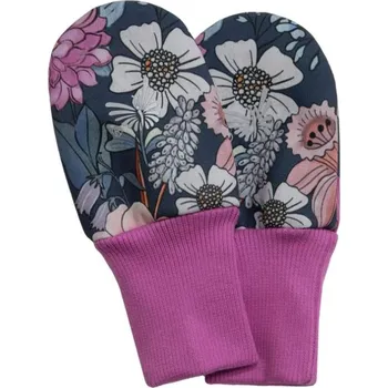Rukavice Esito (ušito v ČR) Dívčí bezpalcové softshellové rukavice Esito s fleecem Garden bloom