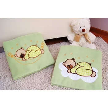 Kočárek PR Deka do kočárku s výšivkou zelená