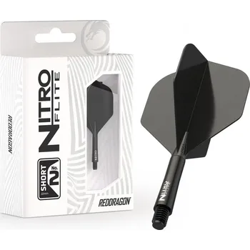 Šipka Red Dragon Nitro Flite černé, standardní letky a krátké násadky