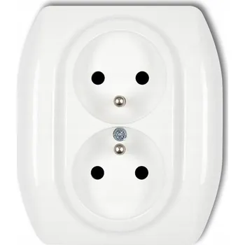 Elektrická zásuvka Bílá nástěnná Elektrická Zásuvka Karlik