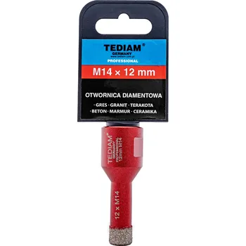 Vrták Diamantová Korunkový Vrták na kameninu, žulu, dlaždice M14x20 mm TEDIAM PRO