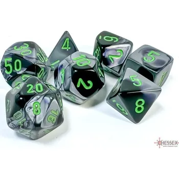 Příslušenství k deskovým hrám Chessex Sada 7 kostek Chessex - Gemini Black - Grey / green - 26445