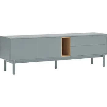 Televizní stolek Modrošedý lakovaný TV stolek Teulat Corvo 180 x 40 cm