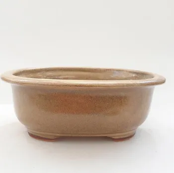 Květináč Keramická bonsai miska 16 x 12,5 x 6 cm béžová