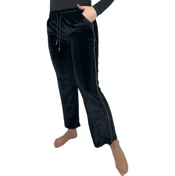 Dámské kalhoty Pohodlné teplákové kalhoty - mikroplyš s proužkem-Sale Velikost: M/L