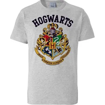 Pánské easy fit tričko Harry Potter: Hogwarts (XL) šedé bavlna