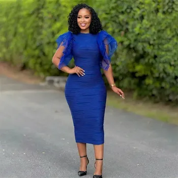 Dámské šaty Večerní šaty BR261 Barva: Modrá, Velikost: L