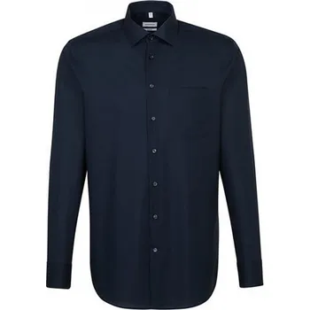 Pánská košile Seidensticker Pánská košile s nežehlivou úpravou a náprsní kapsou Barva: modrá tmavá, Velikost: 45 SN003000