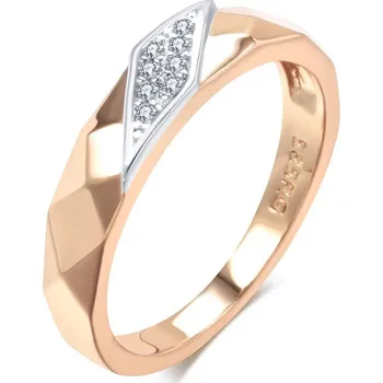 Prsten Luxusní prsten s kameny pozlacený 14K zlatem KI894 Barva (Varianta): Z1073, Velikost prstenu: 10 (62,5 mm)