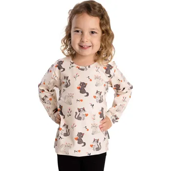 Dívčí tričko Dívčí triko Betty mode smetanové s kočičkami