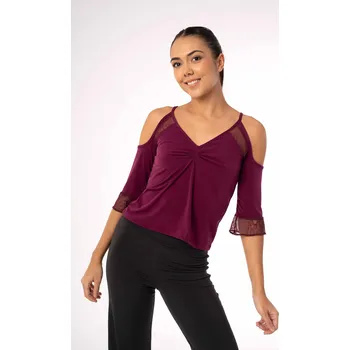 Intermezzo,Dámská halenka s průstřihy 6650, vínová XXL