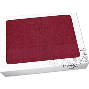 Ručník Dárková sada ručníku a osušky NORA Ratanika bordó