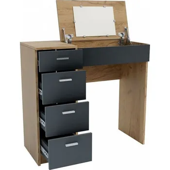 Psací stůl Pracovní/toaletní stolek CHARM barva dub kraft zlatý/grafit šedý