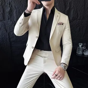 Pánský oblek Pánský oblek pro každou příležitost MC227 Velikost: M, Barva (Varianta): Sada 2 ks Béžová