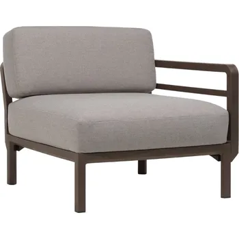 Zahradní pohovka Nardi Šedý zahradní koncový modul Maximo s hnědou podnoží