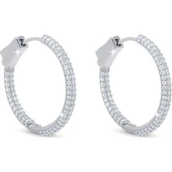 Náušnice Stříbrné náušnice kruhy se zirkony 3487