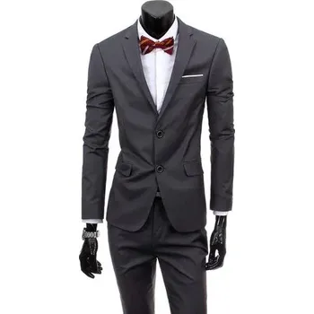 Pánský oblek Společenský pánský oblek MC119 Velikost: L, Barva (Varianta): 2 knoflíky dark gray