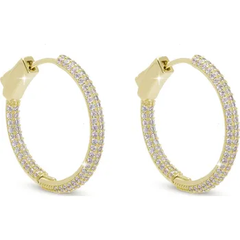 Náušnice Stříbrné náušnice pozlacené kruhy se zirkony 3488