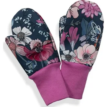 Rukavice Esito (ušito v ČR) Dívčí palcové softshellové rukavice Esito s fleecem (více velikostí) Garden bloom