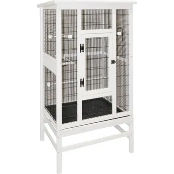 KERBL Voliéra pro ptáky dřevěná, masiv 82910 82x67x151 cm Bílá