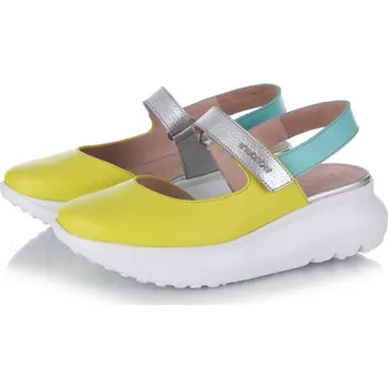 Dámské sandále Dámské kožené sandály A-4004 Wonders žlutá Barva: Zelená, Velikost: 39