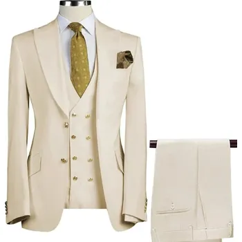 Pánský oblek Luxusní pánský oblek MC130 Velikost: M, Barva (Varianta): Béžová