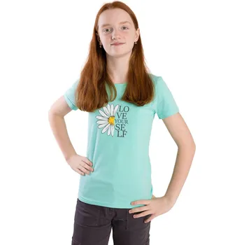 Dívčí tričko Betty mode tyrkysové s kopretinou