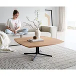 DELIFE Konferenční stolek Talita 90x90 cm olše přírodní kov titanový efektový povrch