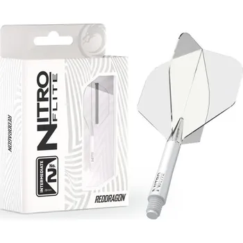 Šipka Red Dragon Nitro Flite průsvitné bílé, standard letky a střední násadky