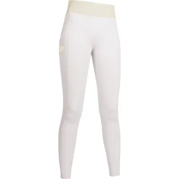 Jezdecké kalhoty Jezdecké legíny HKM Lavender Bay se silikonovým sedem, bílá, 44/46
