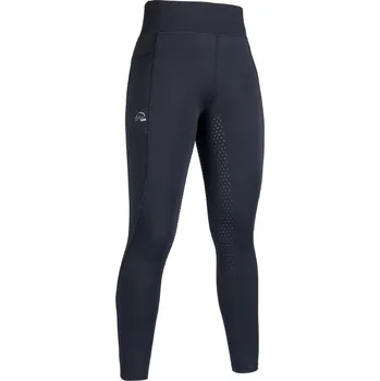 Jezdecké kalhoty Dámské zimní jezdecké legíny HKM Alice se silikonovým sedem, černá, 42