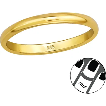 Prsten Atreya Zlacený stříbrný plochý midi prsten Dainty