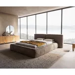 DELIFE Čalouněná postel Coperti 140x200 cm mikrovlákno taupe vintage